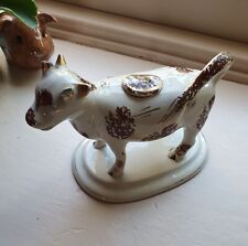 Antique Staffordshire Sponge Decorated Cow Creamer
