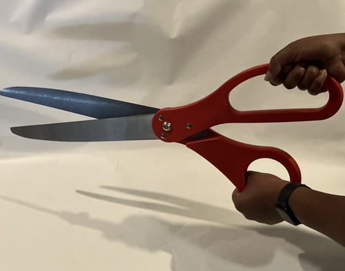 Giant red ribbon cutting - giant, 25”