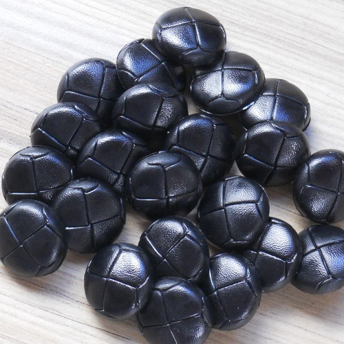 Buttons black football leather - buttons,