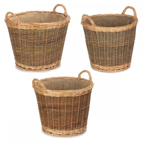 Willow log basket w - willow,