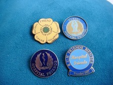 Hospital Friend member themed pin badges x4