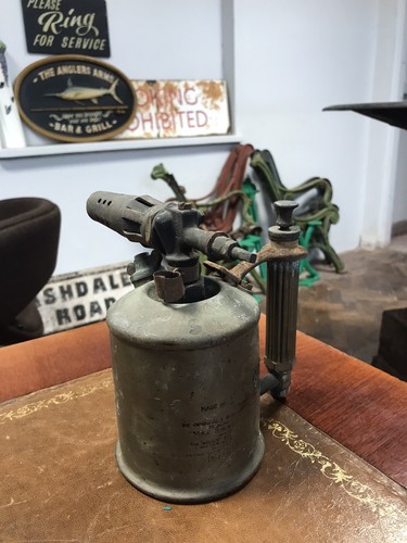 Vintage brass blow torch - vintage,