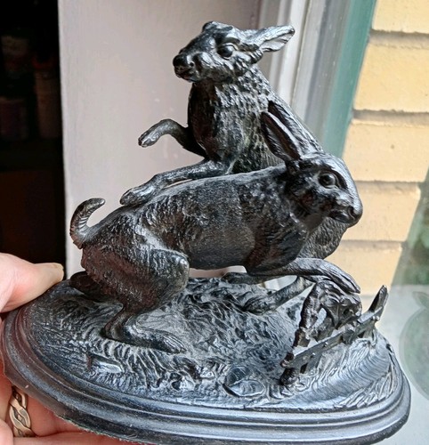 Antique spelter figurine a - spelter, of