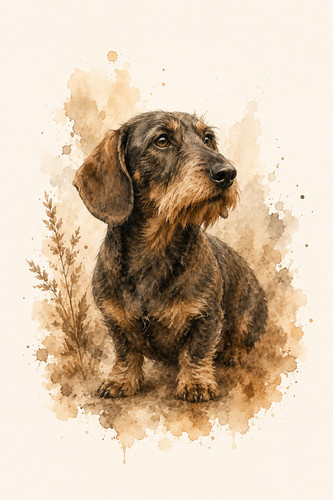 Wirehaired dachshund dog - dachshund,