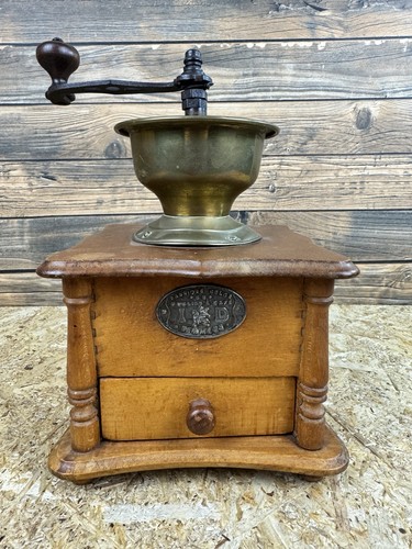 Antique wooden coffee grinder - antique,