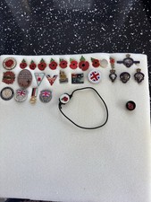 25 Military Charity Badges Plus One Bracelet Unchecked For Value