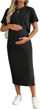 GORGLITTER Rib Knit Midi Skirt