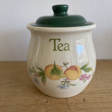 Vintage Cloverleaf 'Peaches & Cream' Tea Storage Jar Ceramic Country Kitchen