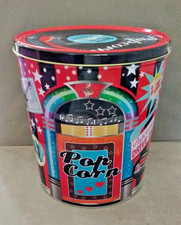 Empty Rock & Roll Popcorn Tin with Lid