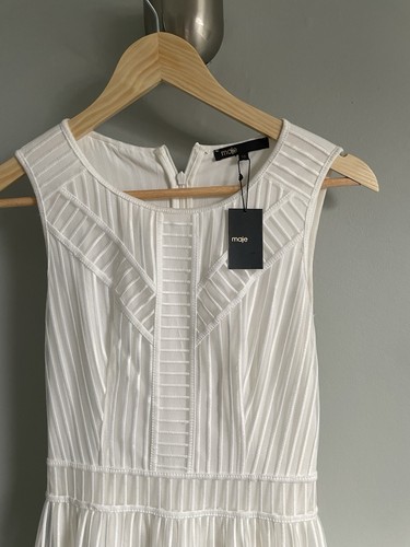 Maje raya midi dress white - dress, in