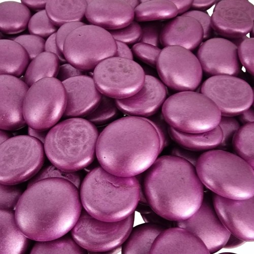 Metallic pink glass pebbles - metallic,