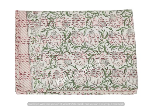 Block print kantha quilt - block,