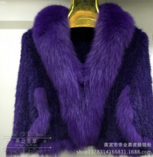 Handmade Knit Real Mink Shawl