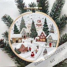 Hand Embroidery Starter Stitch Kits Sewing Craft Stamped Embroidery Xmas Gifts
