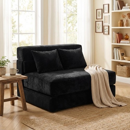 Soft corduroy convertible sofa - convertible,