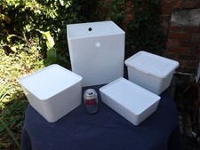 Lot of 4 IKEA Storage Boxes 3 With Lids - Read Details Below