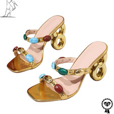 Womens Gold Sexy Fretwork High