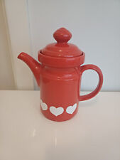 Waechtersbach West German Red Ceramic White Hearts Coffee Pot UNUESED