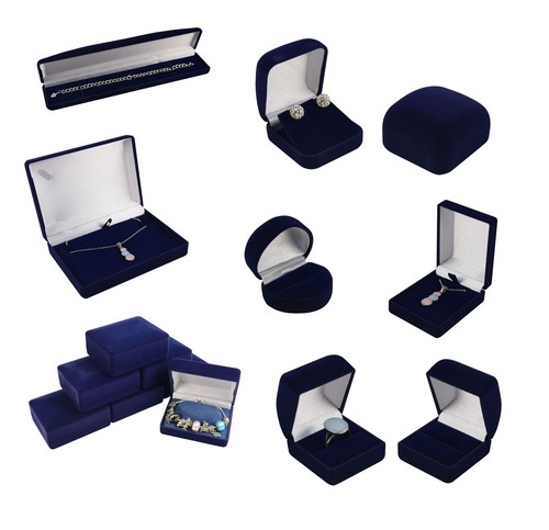 Blue velvet earring ring - blue,