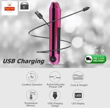 USB Hair Straighteners Travel Mini Wireless Rechargeable Portable Cordless NEW