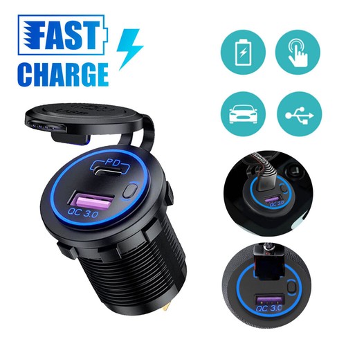 Car charger socket qc3 - car, qc3.0+pd