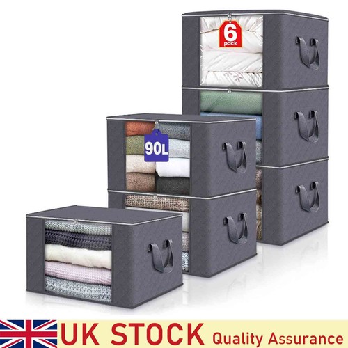 6pcs 90l storage bags zipped - bags,