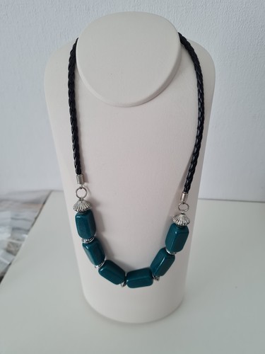 Black silver tone green - black, chunky