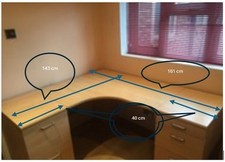   Large Corner Desk Workstation With Two Pedestals. Used. Collection Only