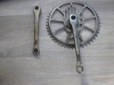 Rare vintage 1950s RUDGE 48T chrome 1/8th chainset 9/16 threads