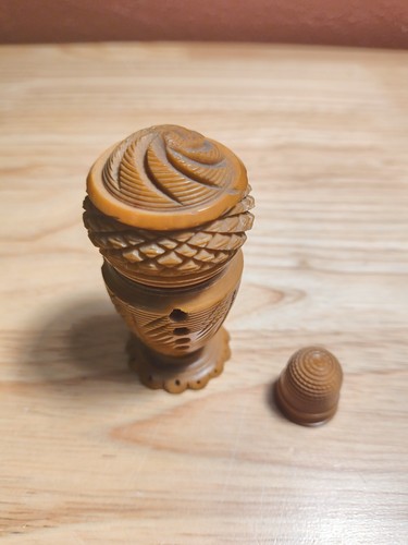 Antique carved vegetable ivory - carved,