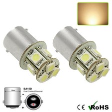 2 x 24 VOLT WARM WHITE LED BULBS GLB150 BA15D 5W HGV TRUCK NUMBER PLATE INTERIOR