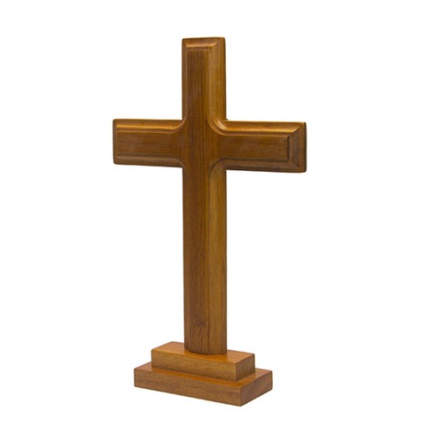 Wooden altar cross with stand - altar,