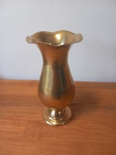 Brass Manco Plate Vase. 17cm