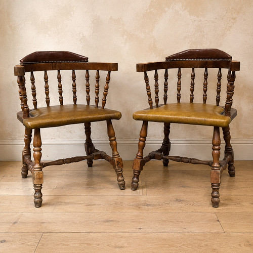Captain style chairs pair - style,