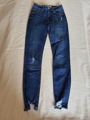 Blue skinny ripped ankle - blue,