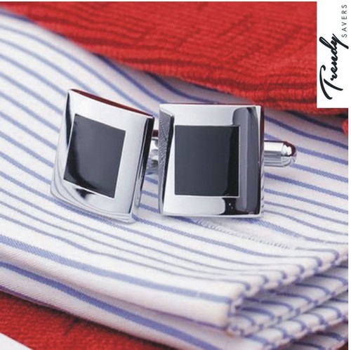 Men silver cufflinks - men's,