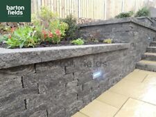 Garden Walling , Graphite Granite Effect 3 Size Dark Grey Walling, 3m2* Pack 