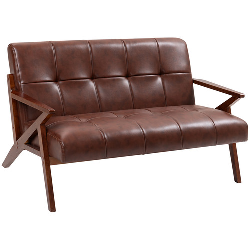 Brown seater sofa - seater, pu