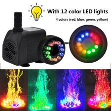 220V 16W Mini Water Pump With 12 Color LED Light Submersible Water Fountain Pump