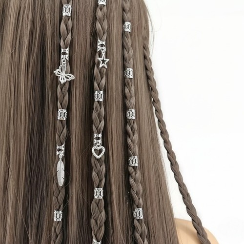 Hair braids beads rings clips - hair,