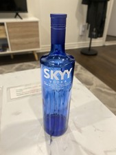 Skyy Vodka Blue Ribbed Glass