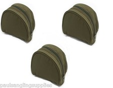 Padded Green Fishing Reel Cases / Bag For Carp Pike Sea Fishing Tackle