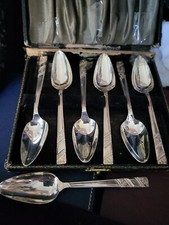 Viners Silver Rose Spoons 5.5in Grapefruit Spoons 7 In Total