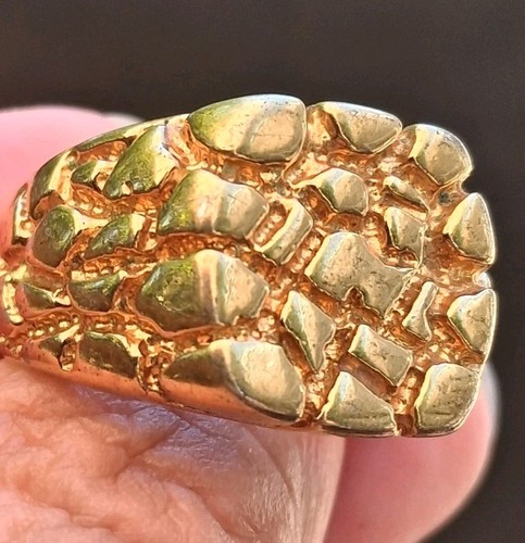 Vintage mens gold nugget - gold, style