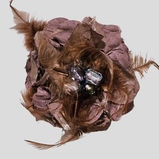 Bronze Fabric Flower Brooch
