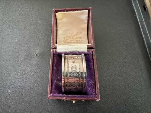 Boxed antique solid silver - antique,