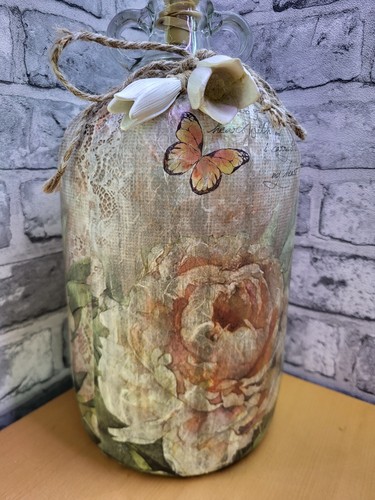 Decoupage demijon serenity - decoupage,