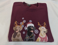 NEW Yellow Chocolate Black Labrador Retriever Christmas crewneck sweat shirt MED