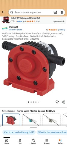 Wolfcraft drill pump for - drill, water