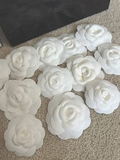 Lots Of White 12 Camellia Flowers   + 4 Chanel Empty Bags